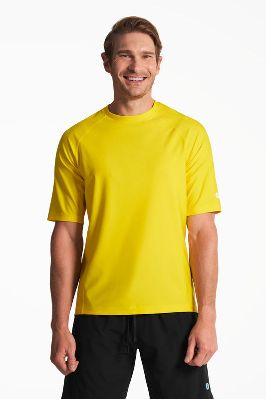Men's Hightide Short Sleeve Swim Shirt | Bold Yellow