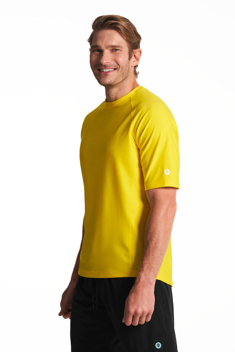 Men's Hightide Short Sleeve Swim Shirt | Bold Yellow