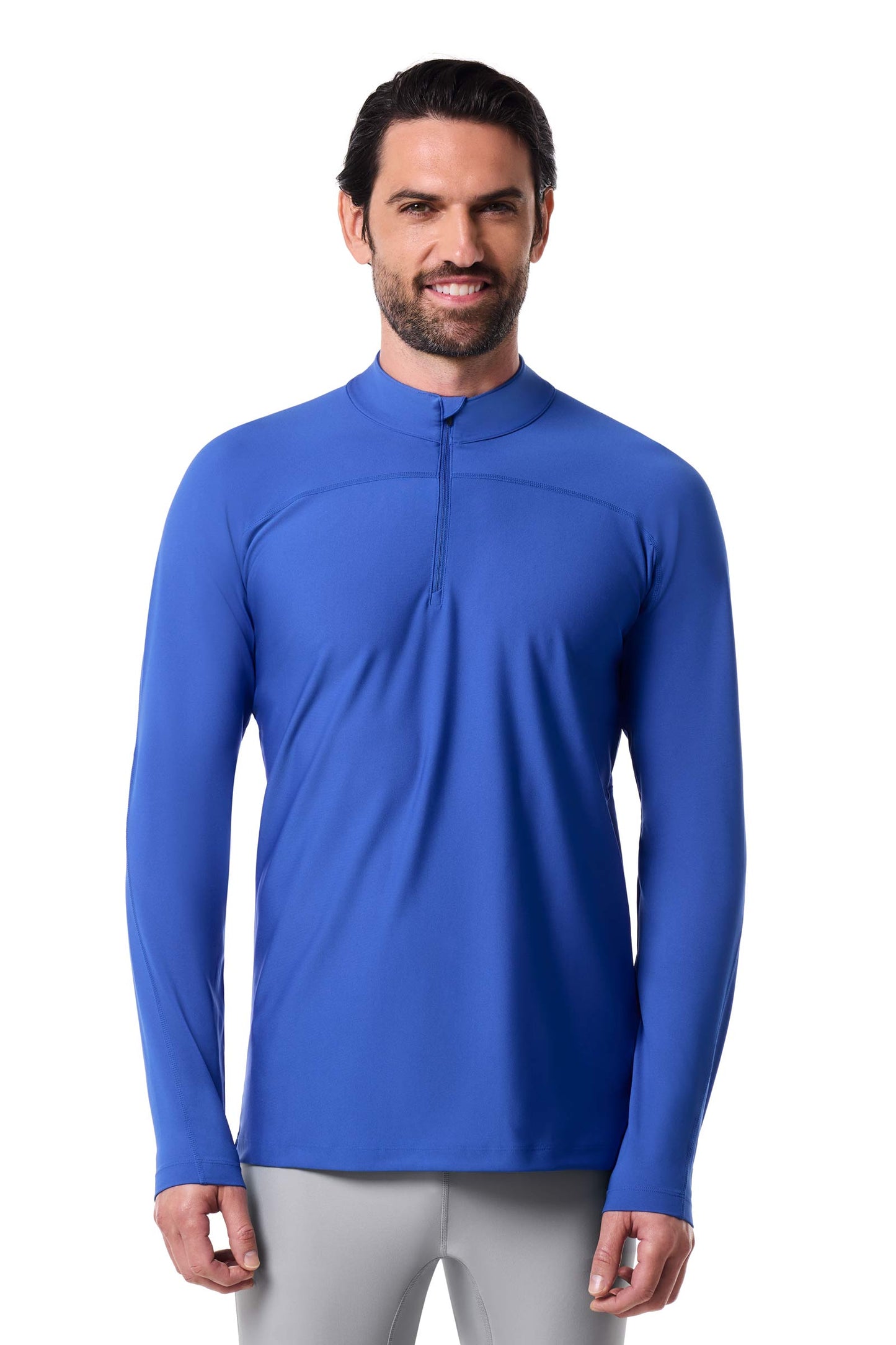 Men's Nocona Zip Rash Guard | Baja Blue