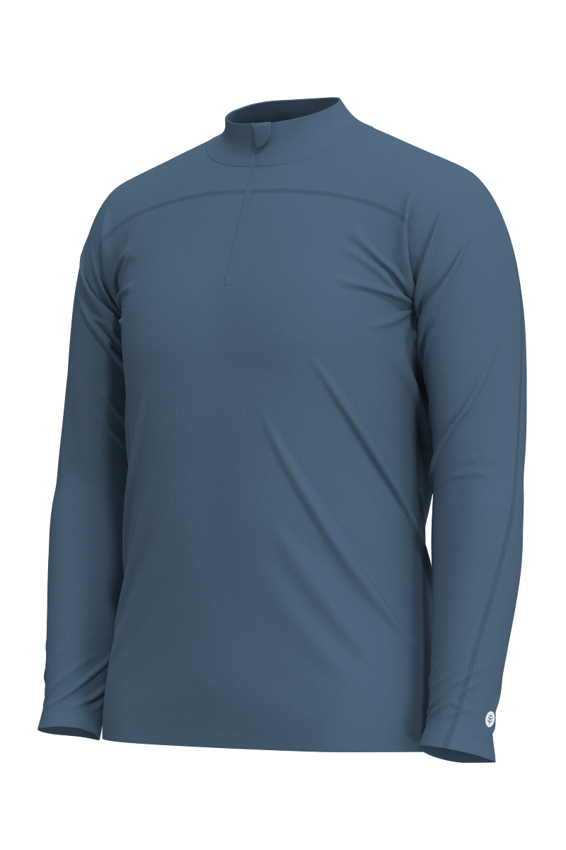 Men's Nocona Zip Rash Guard | Blue Dusk