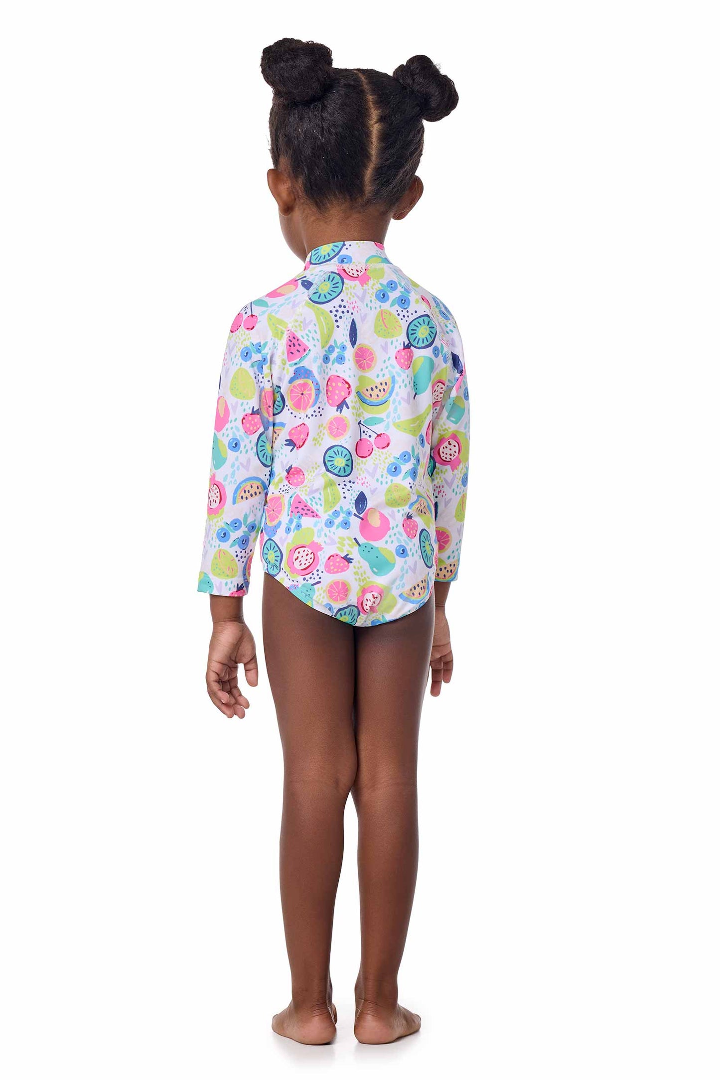Kid's Wave One-Piece Swimsuit | White Fruit Party