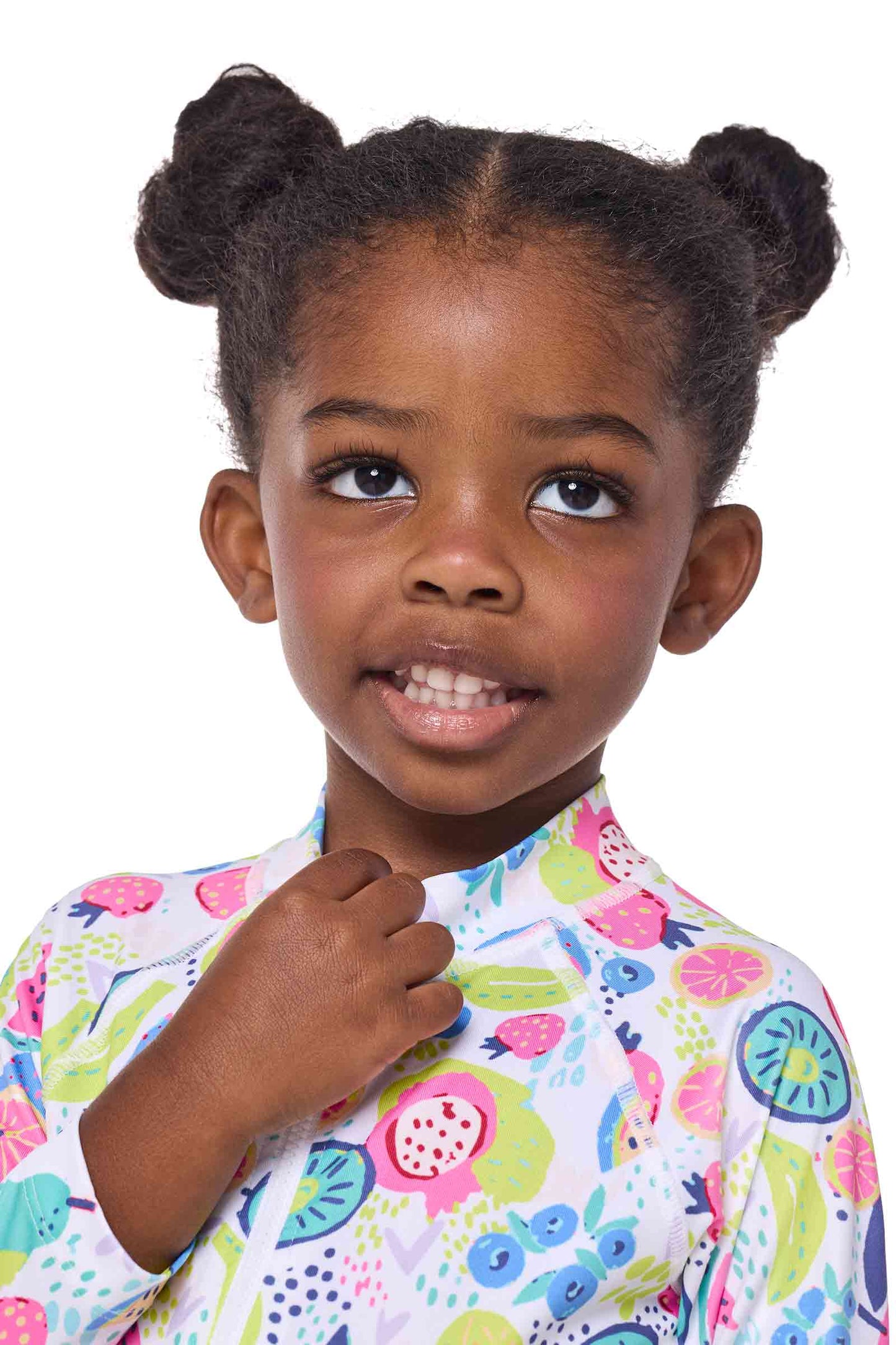 Kid's Wave One-Piece Swimsuit | White Fruit Party