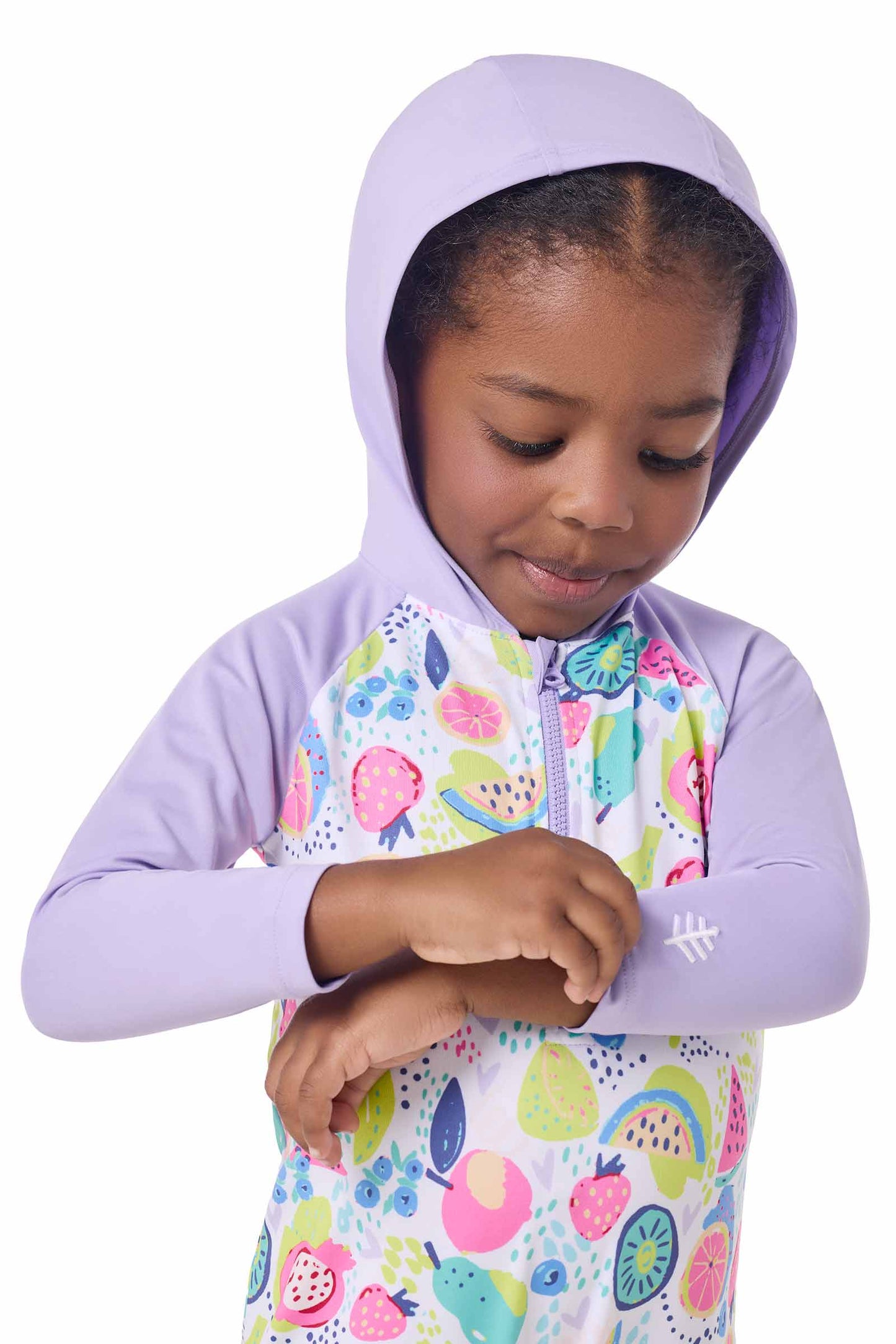 Kid's Finn Hooded One-Piece Swimsuit | Lavendula Colorblock