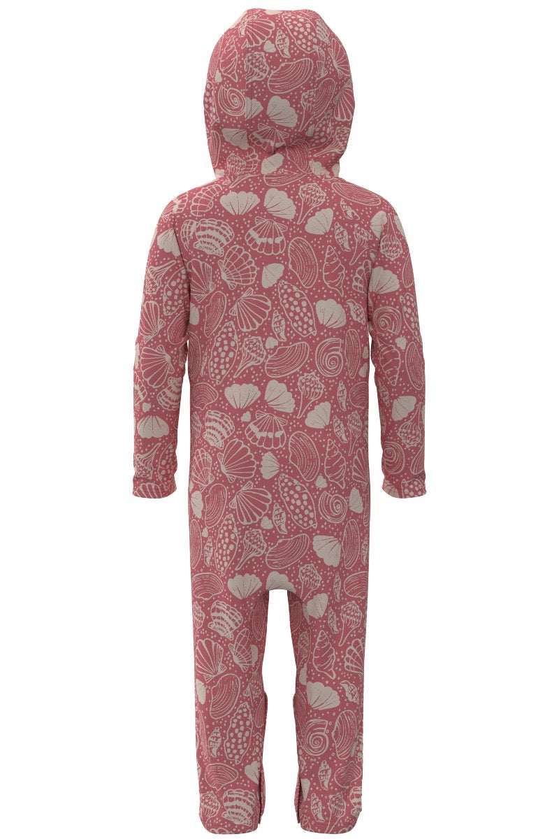Kid's Finn Hooded One-Piece Swimsuit | Sunkist Coral Shell Dream