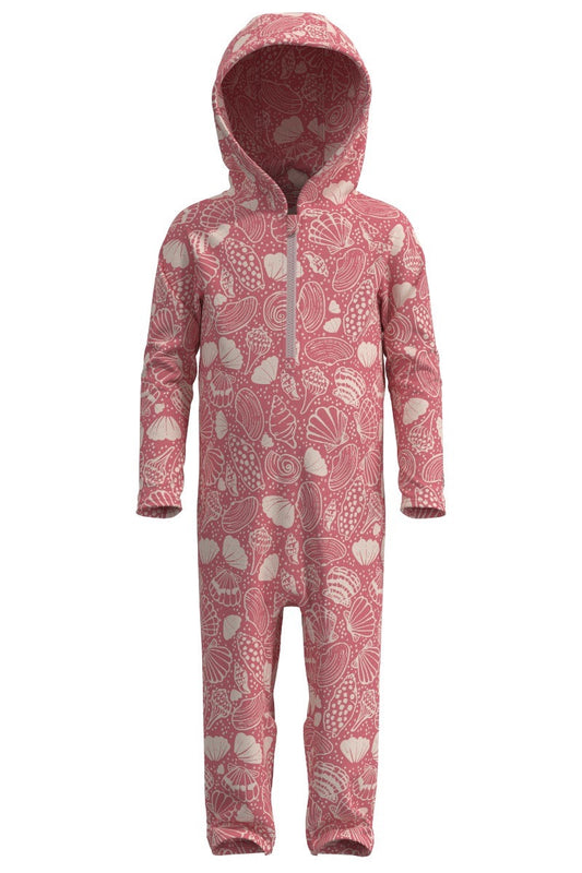 Kid's Finn Hooded One-Piece Swimsuit | Sunkist Coral Shell Dream