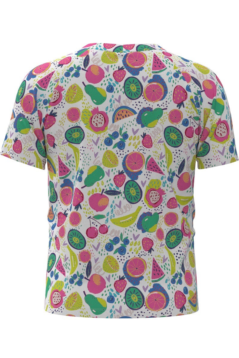 Kid's Sandshark Short Sleeve Surf Shirt | White Fruit Party