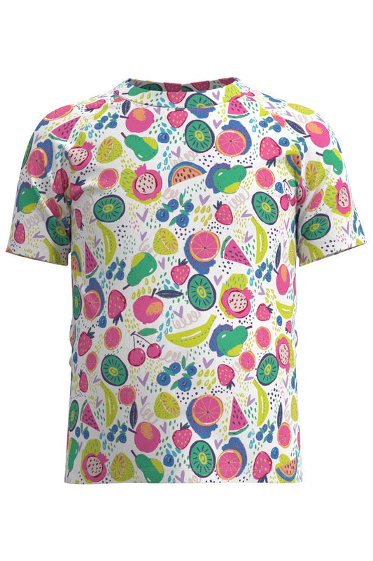 Kid's Sandshark Short Sleeve Surf Shirt | White Fruit Party
