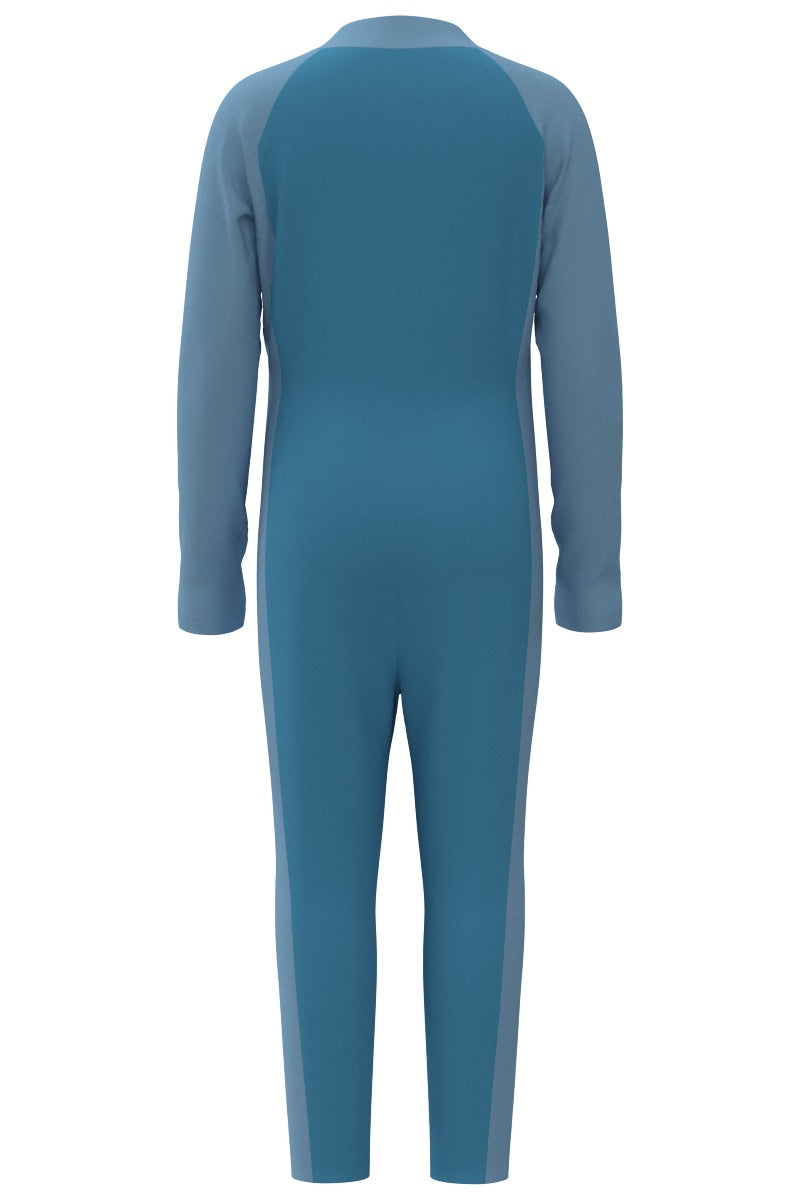 Kid's Barracuda Neck-to-Ankle Swimsuit | Arctic Blue Colorblock