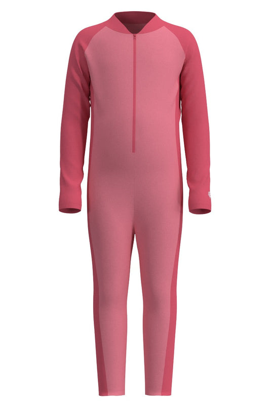 Kid's Barracuda Neck-to-Ankle Swimsuit | Flamingo Pink Colorblock