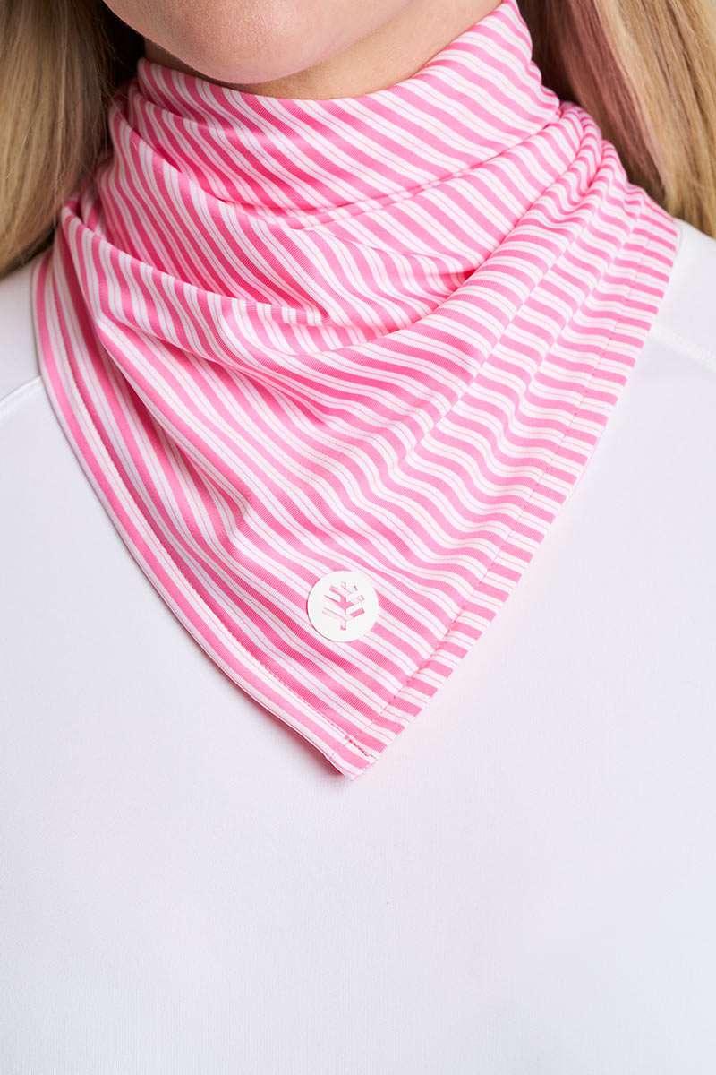 Unisex Virasana Performance Sun Bandana | Flamingo Pink/White Stripe
