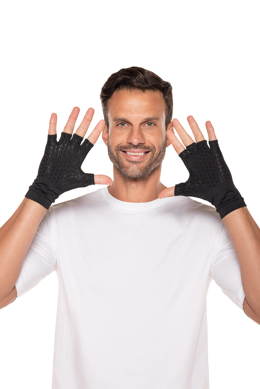 Unisex Ouray UV Fingerless Gloves | Black