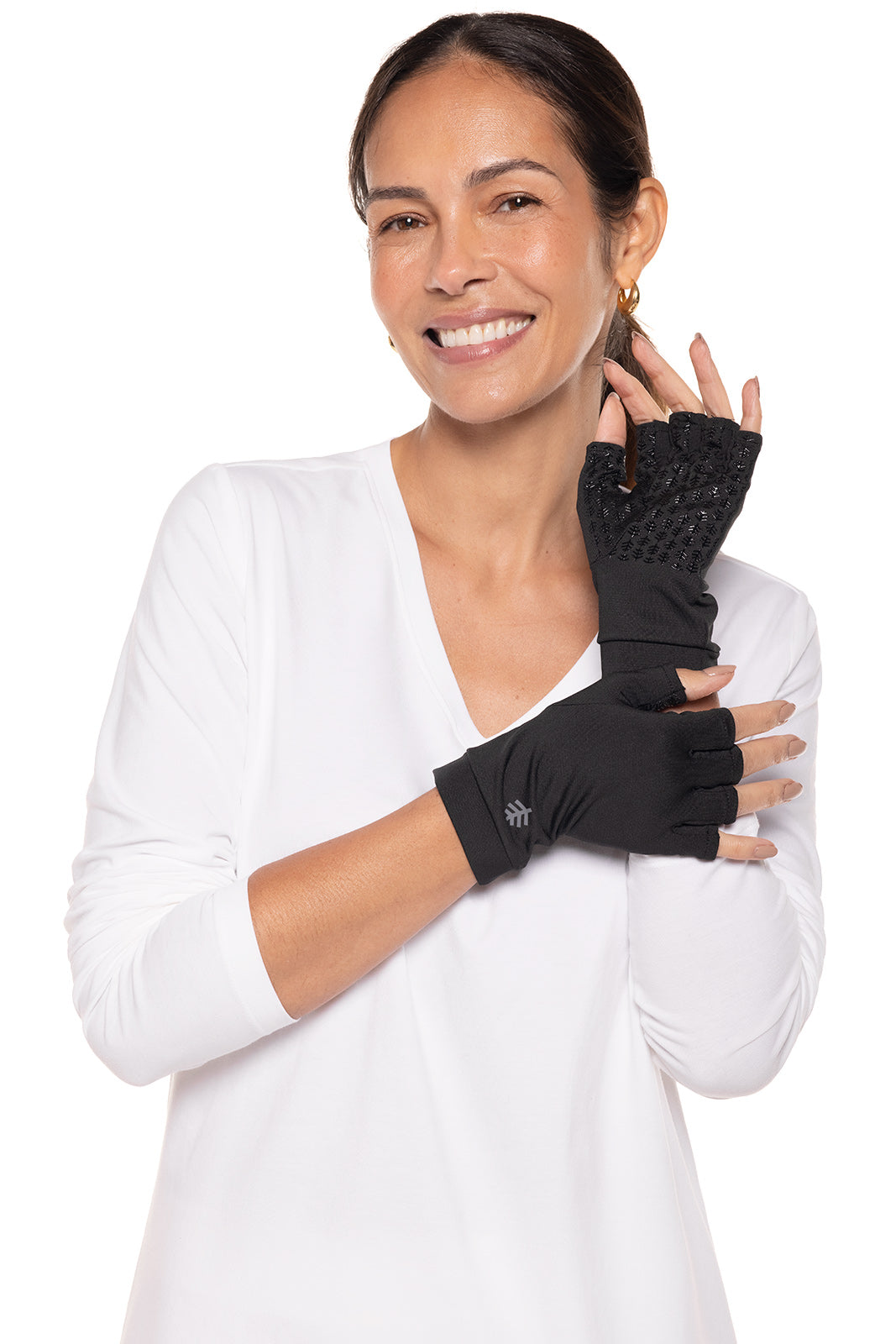 Unisex Ouray UV Fingerless Gloves | Black