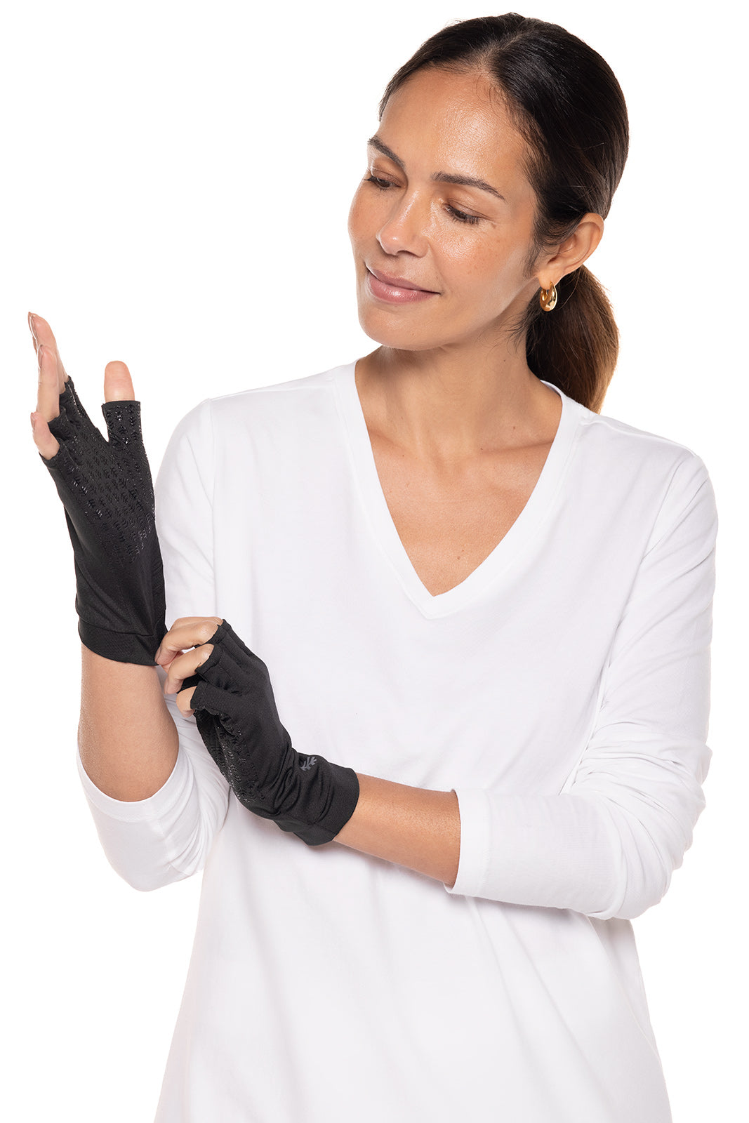 Unisex Ouray UV Fingerless Gloves | Black