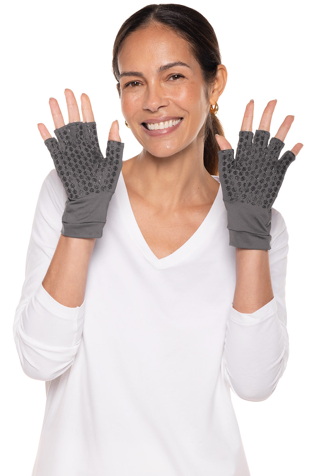 Unisex Ouray UV Fingerless Gloves | Charcoal