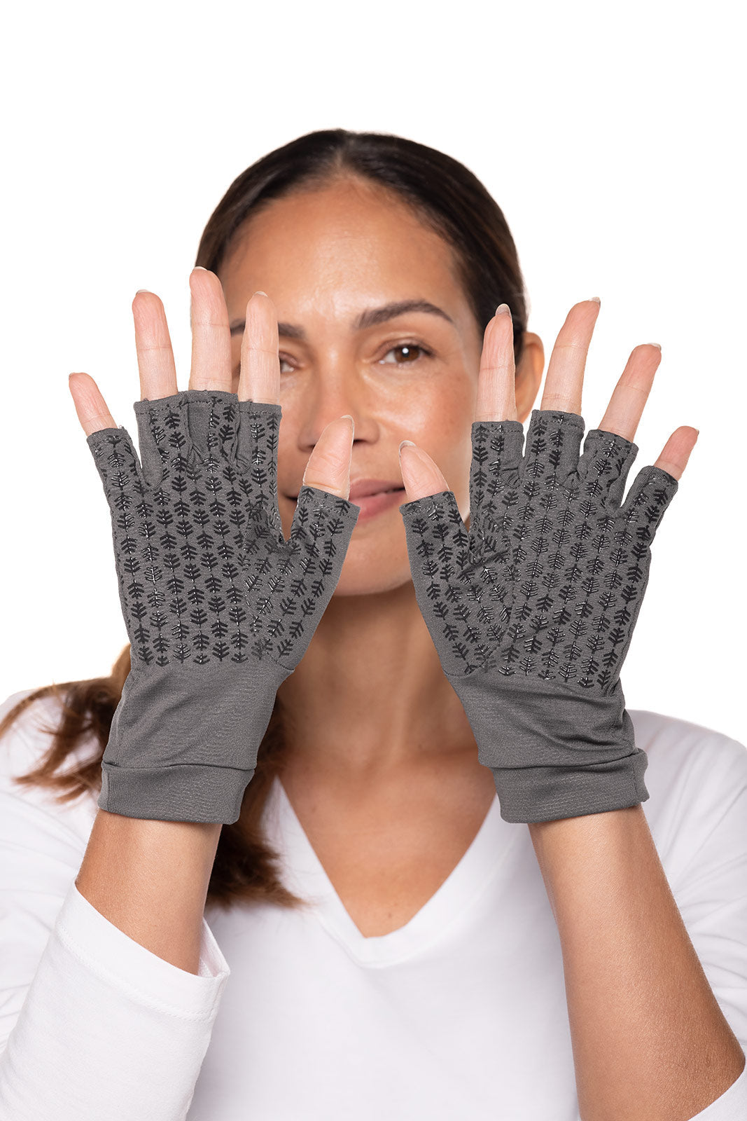 Unisex Ouray UV Fingerless Gloves | Charcoal