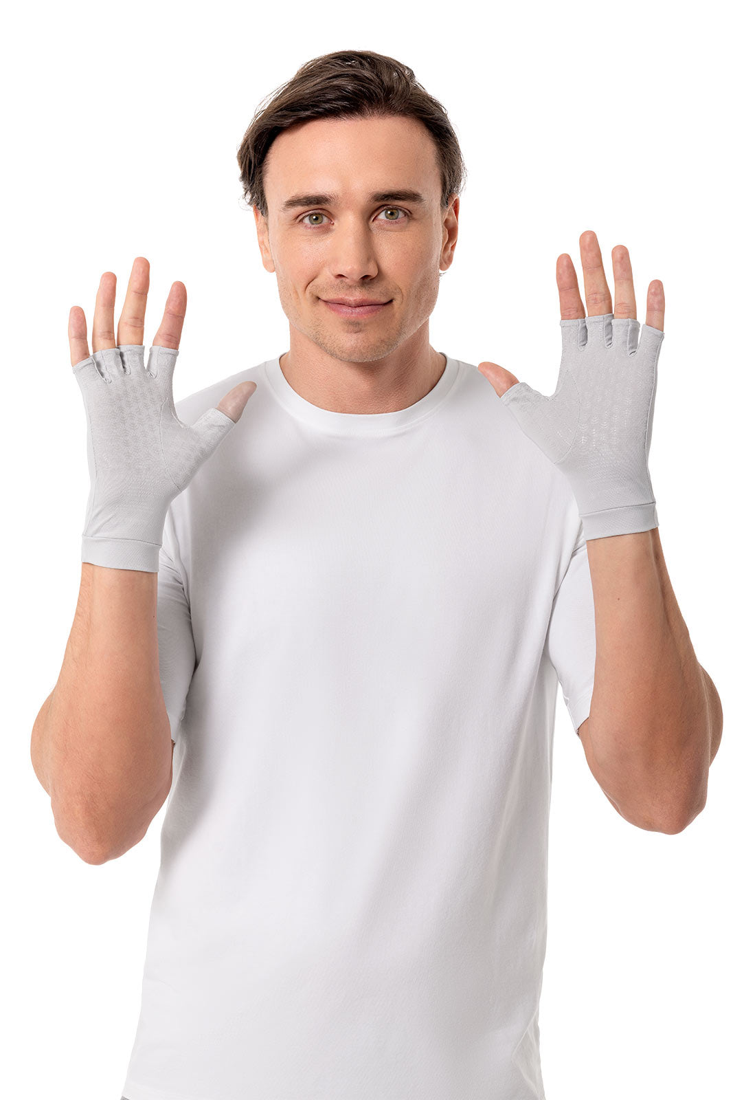 Unisex Ouray UV Fingerless Gloves | Sleek Grey