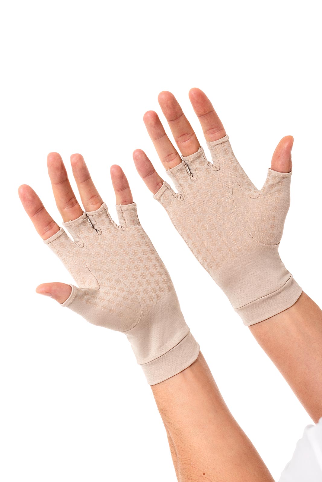 Unisex Ouray UV Fingerless Gloves | Pale Khaki
