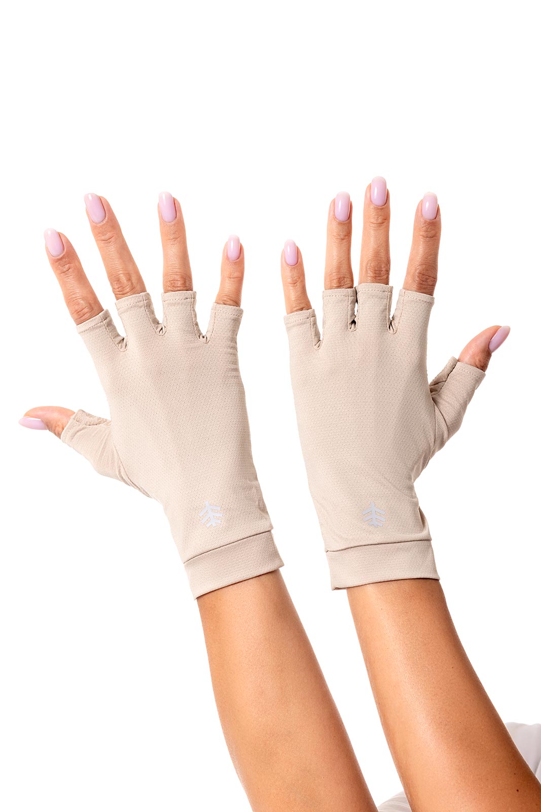 Unisex Ouray UV Fingerless Gloves | Pale Khaki