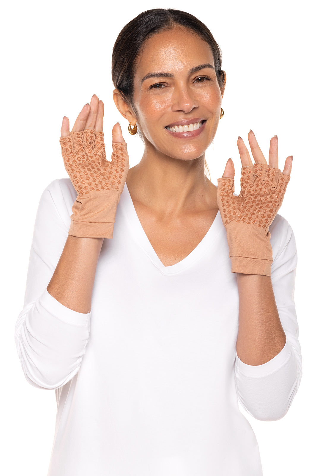 Unisex Ouray UV Fingerless Gloves | Antique Tea