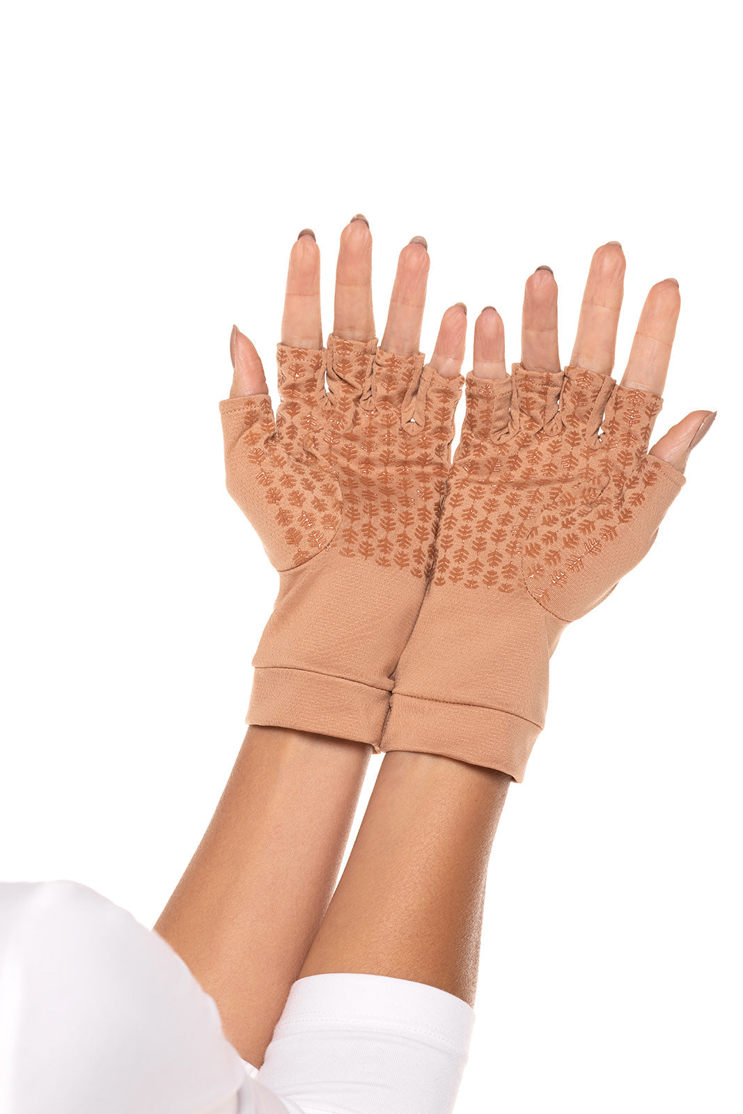 Unisex Ouray UV Fingerless Gloves | Antique Tea