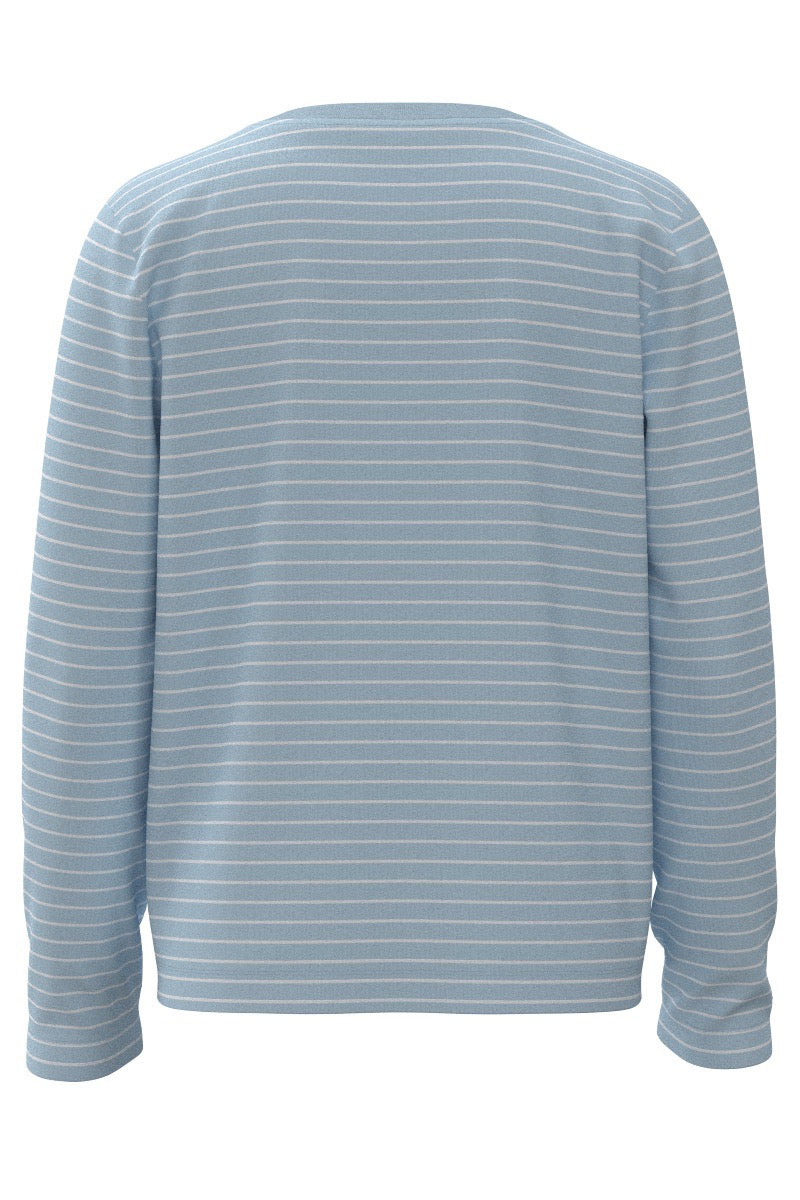 Kid's Coco Plum Everyday Long Sleeve T-Shirt | Skyride/White Stripe