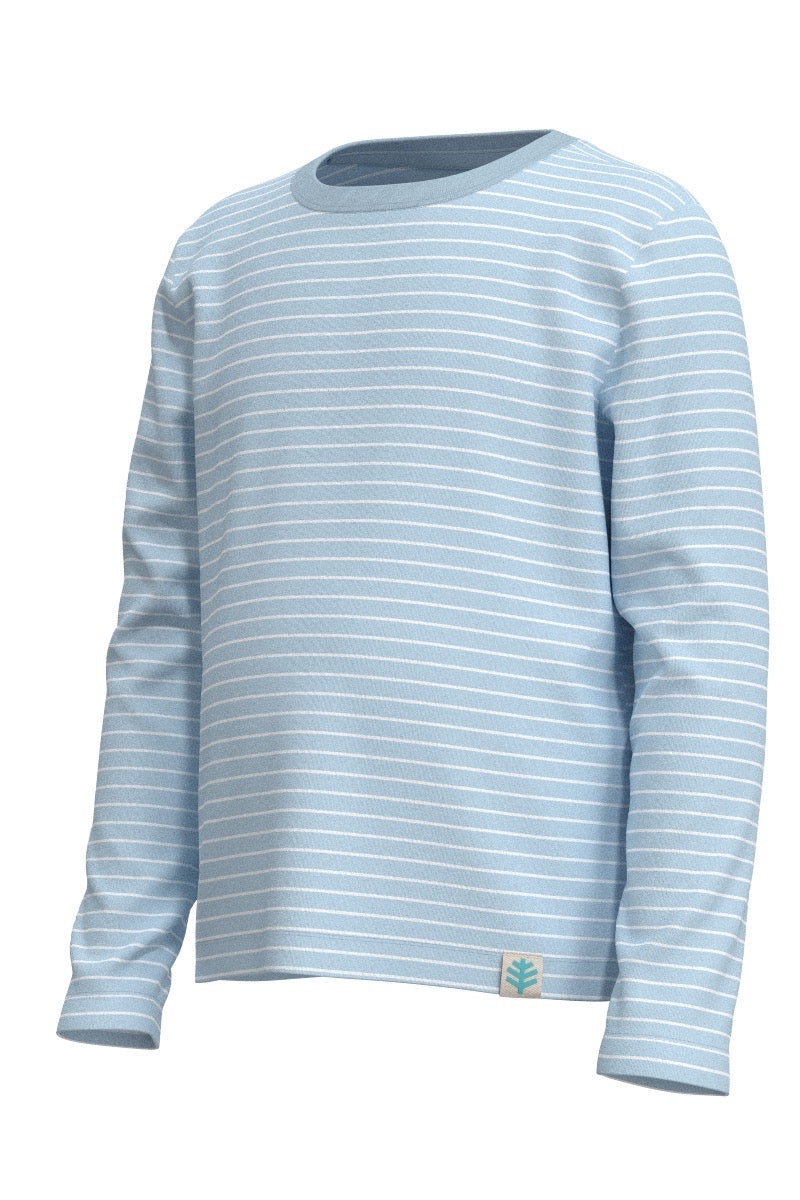 Kid's Coco Plum Everyday Long Sleeve T-Shirt | Skyride/White Stripe