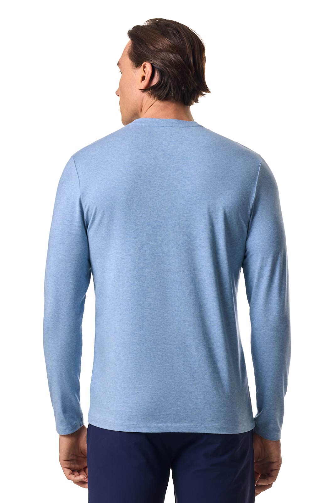Men's Morada Everyday Long Sleeve V-Neck T-Shirt | Light Blue Heather