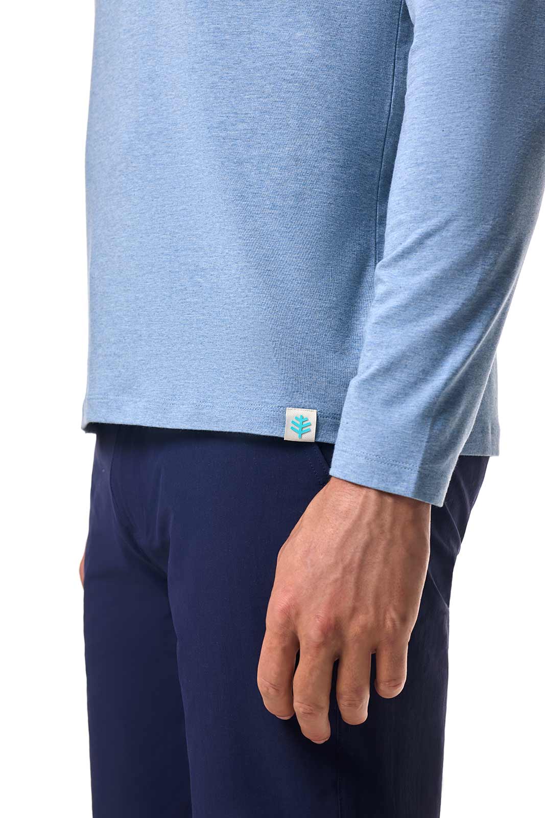 Men's Morada Everyday Long Sleeve V-Neck T-Shirt | Light Blue Heather