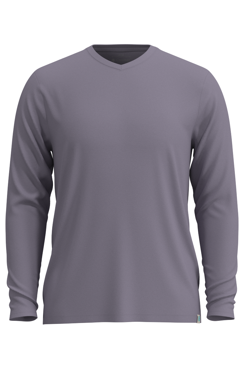 Men's Morada Everyday Long Sleeve V-Neck T-Shirt | Lavender Grey