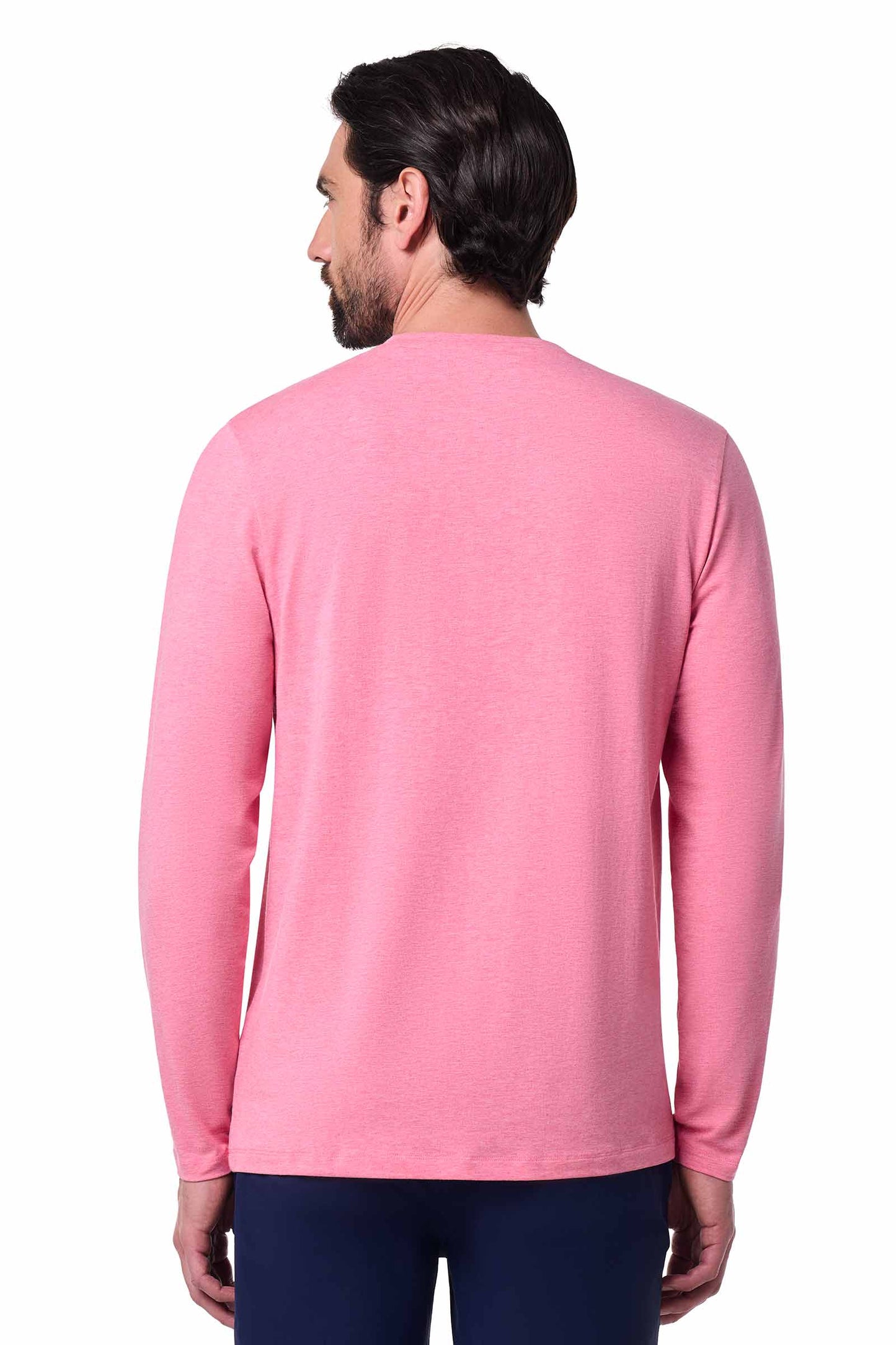 Men's Morada Everyday Long Sleeve V-Neck T-Shirt | Flamingo Pink Heather
