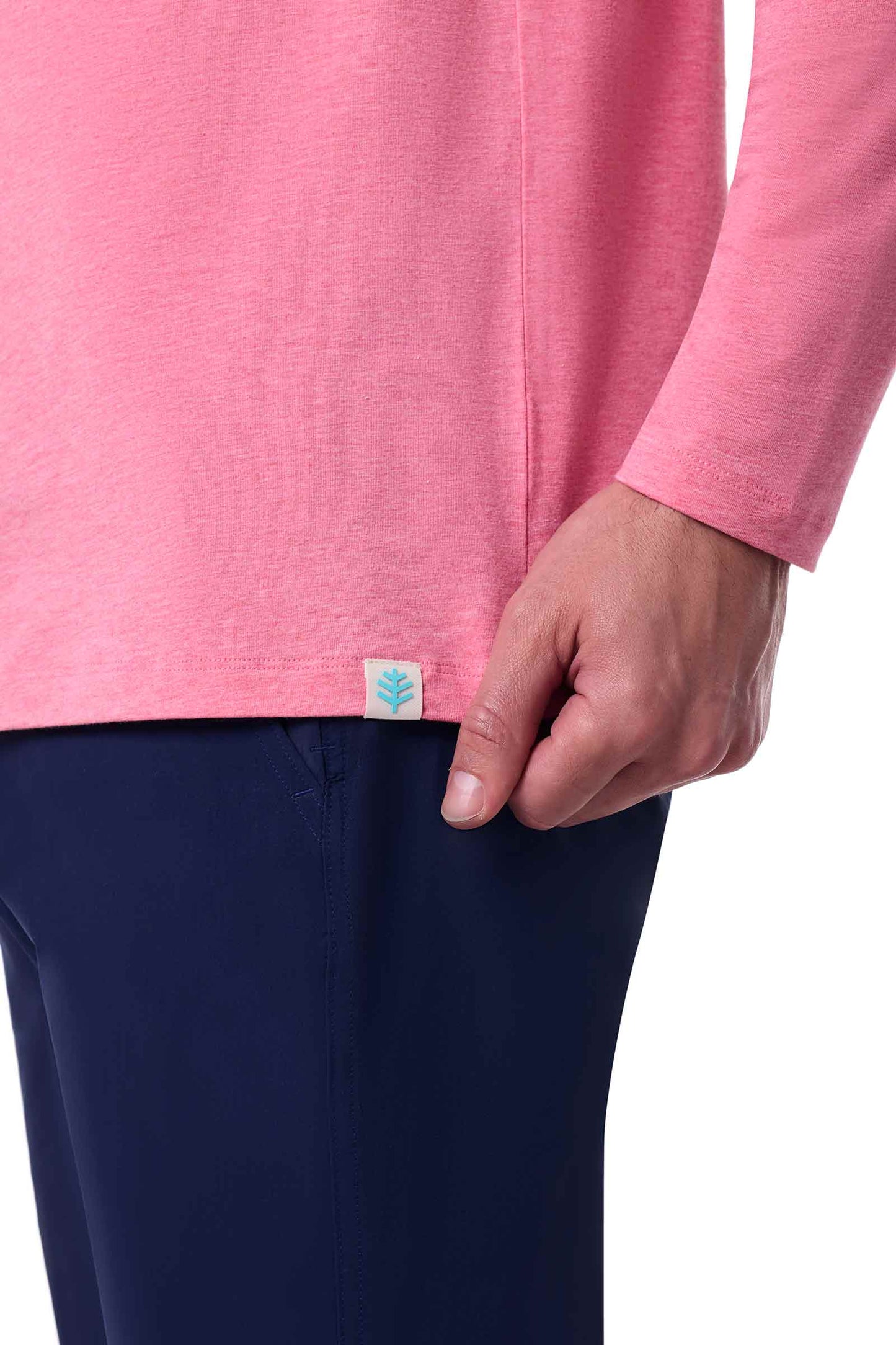 Men's Morada Everyday Long Sleeve V-Neck T-Shirt | Flamingo Pink Heather