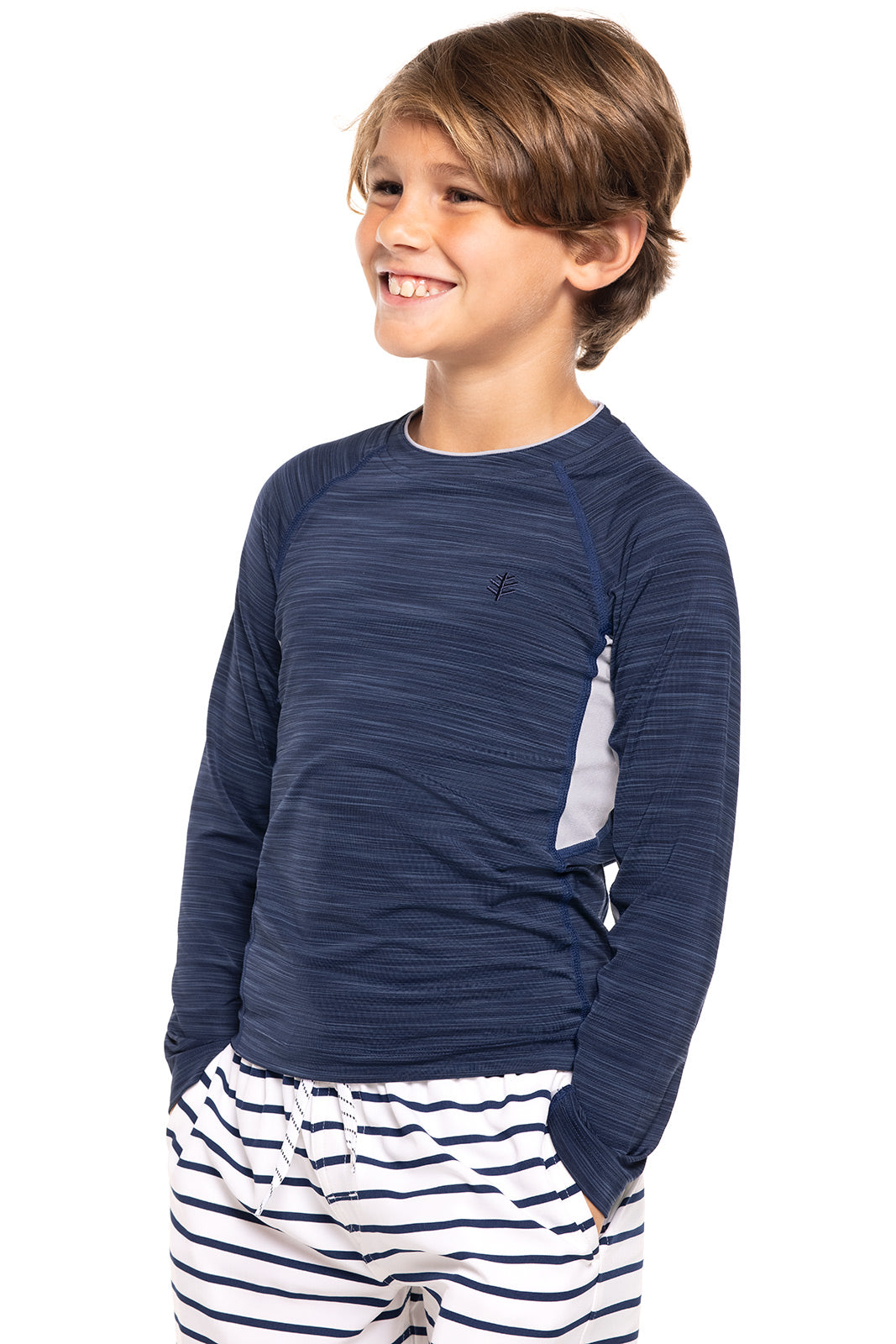 Kid's Ultimate Long Sleeve Rash Guard | Navy Line