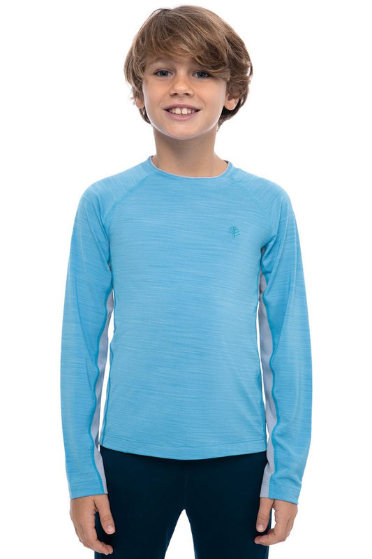 Kid's Ultimate Long Sleeve Rash Guard | Malibu Blue Line Texture
