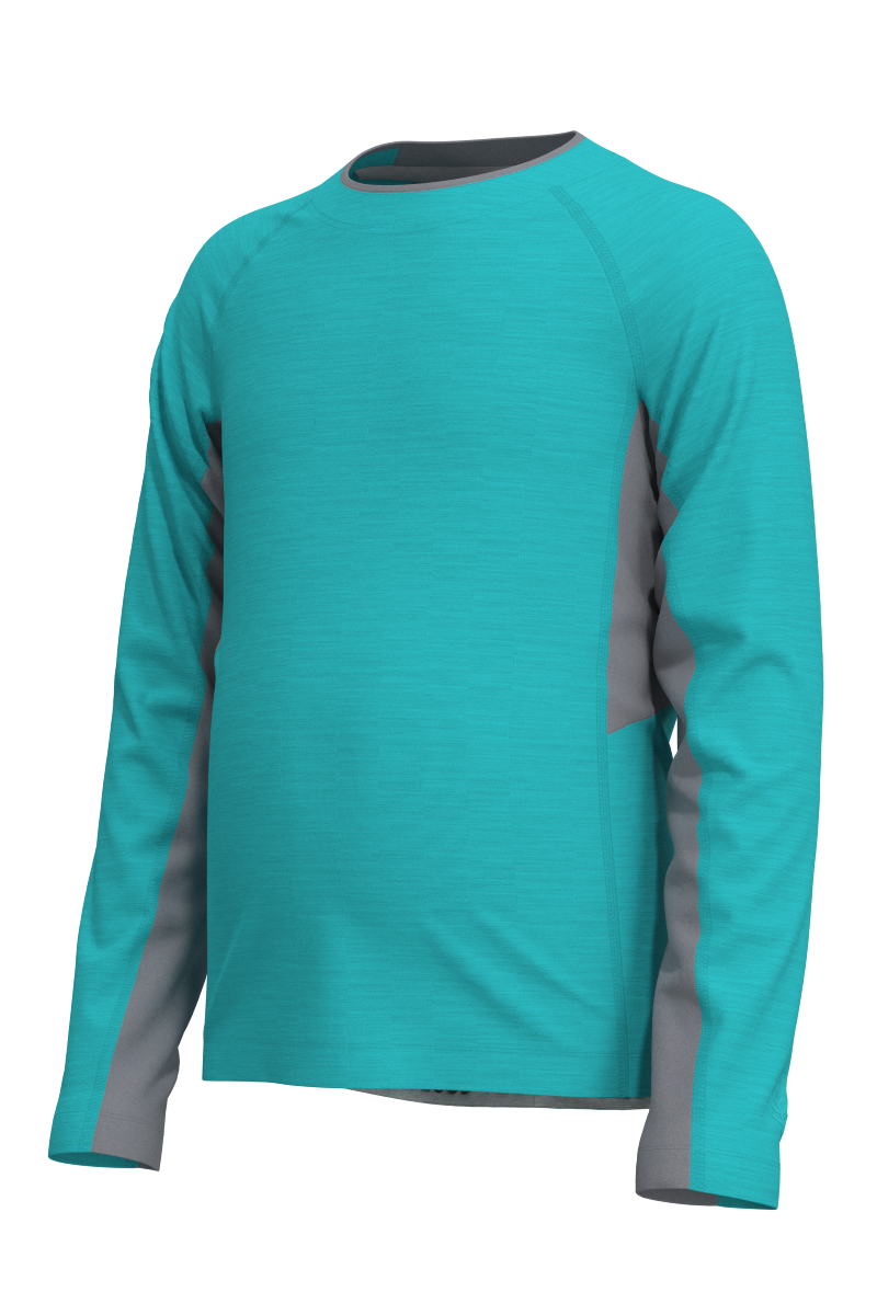Kid's Ultimate Long Sleeve Rash Guard | Coolibar Blue Line
