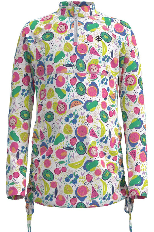 Kid's Lawai Ruche Swim Shirt | White Fruit Party