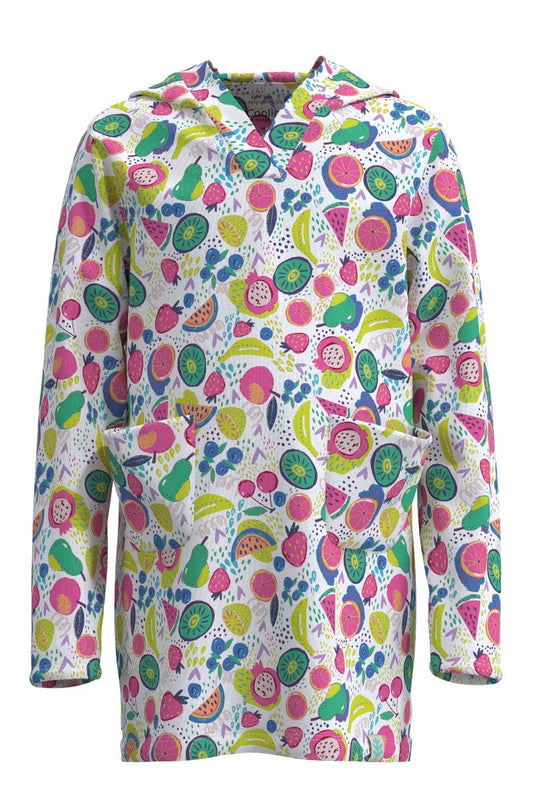 Kid's Catalina Beach Cover-Up Dress | White Fruity Party