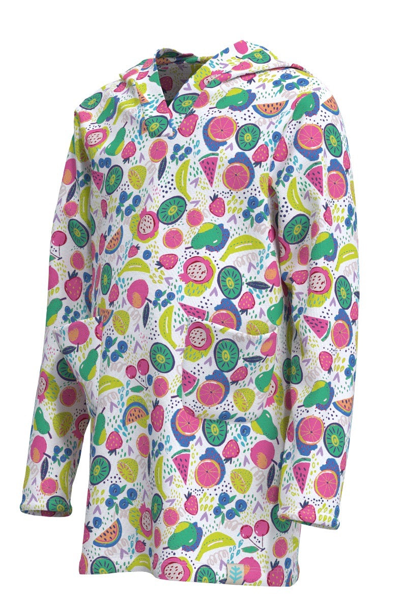 Kid's Catalina Beach Cover-Up Dress | White Fruity Party