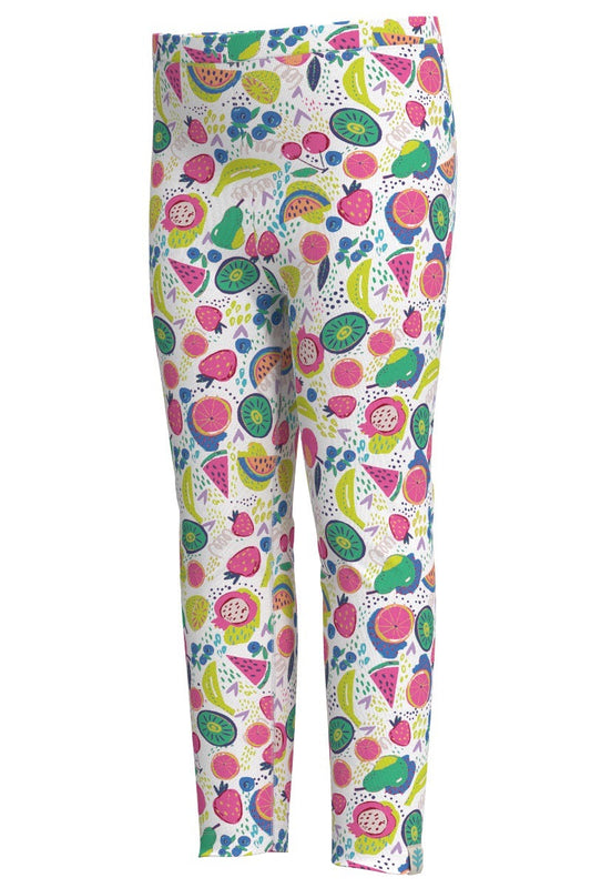 Kid's Monterey Summer Leggings | White Fruit Party