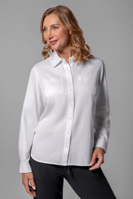 Women's Peninsula Chambray Shirt | White Chambray