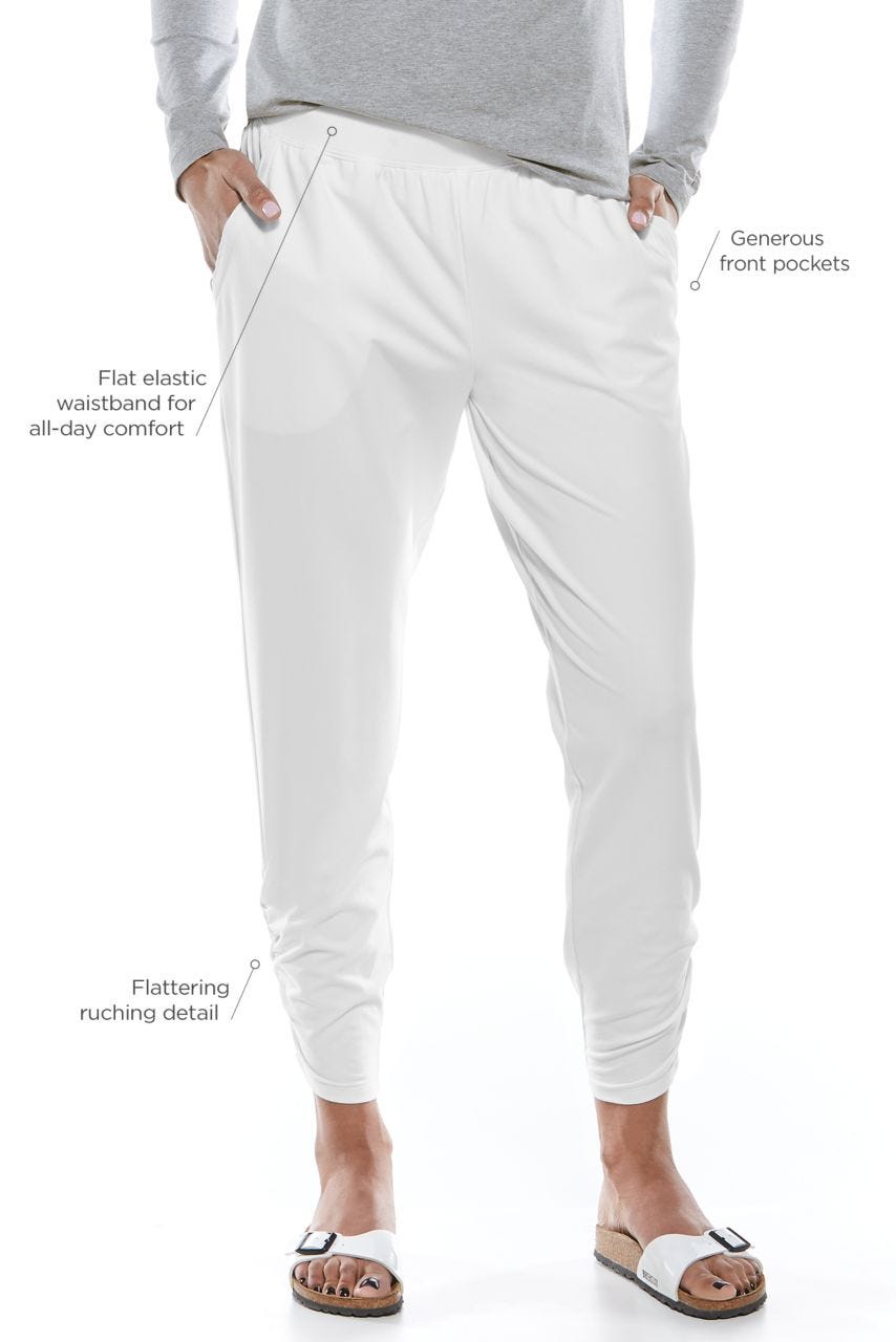 Women's Cafe Ruche Pants | White | Core