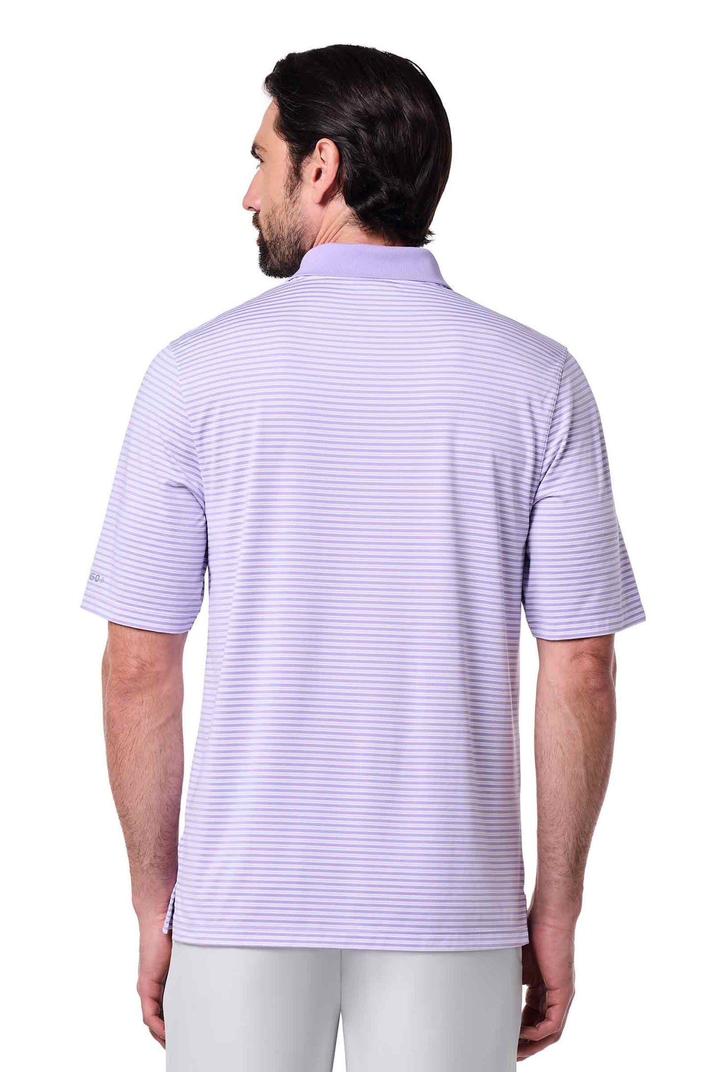 Men's Erodym Long Sleeve Golf Polo | Lavendula/White Stripe