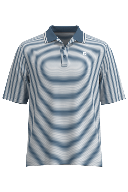 Men's Erodym Short Sleeve Polo | Blue Dusk/White Stripe