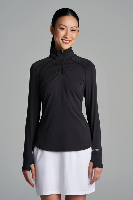 Women's Arabella Golf Quarter-Zip | Black Diamond Jacquard