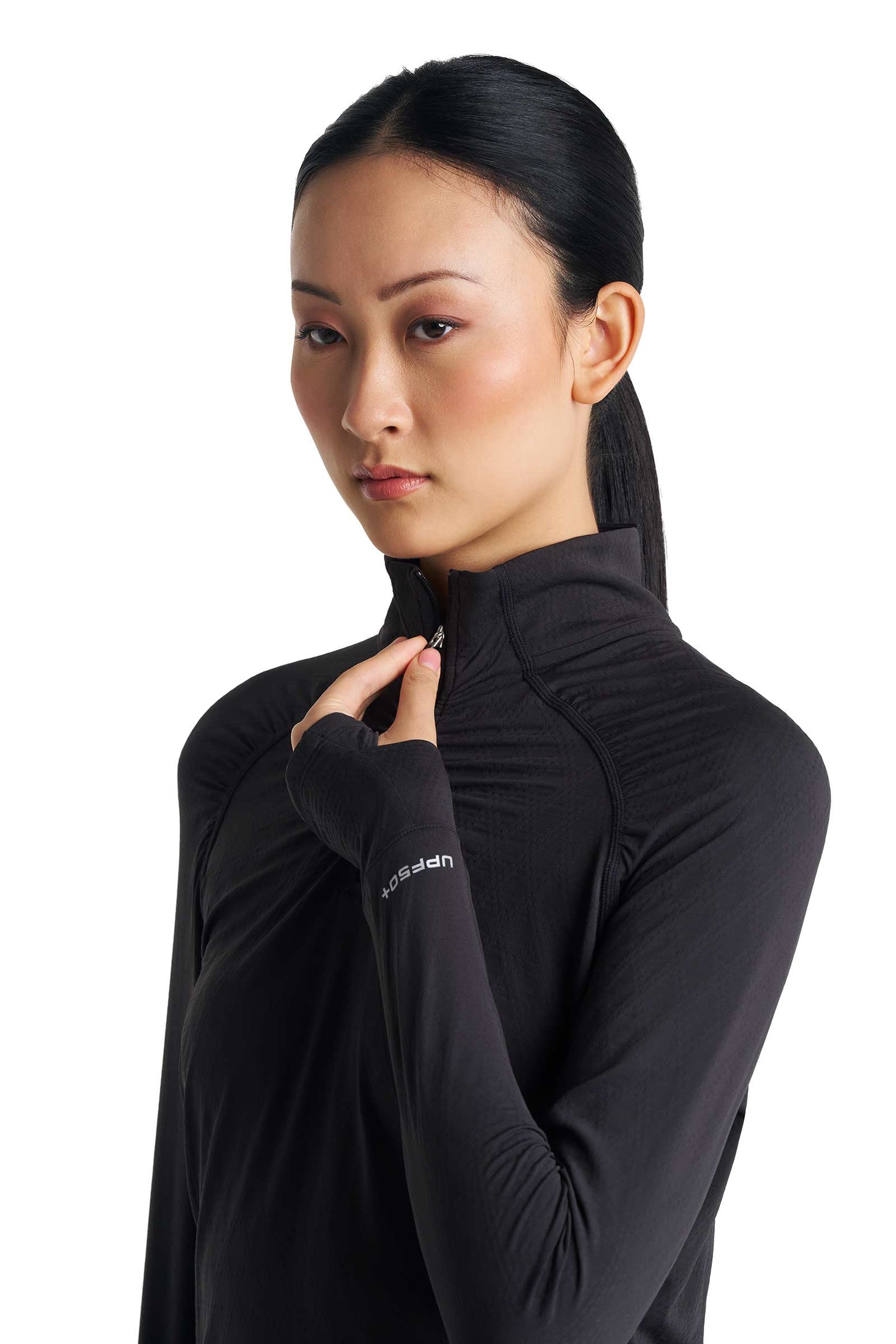 Women's Arabella Golf Quarter-Zip | Black Diamond Jacquard