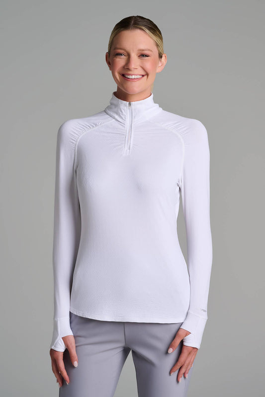 Women's Arabella Golf Quarter-Zip | White Diamond Jacquard