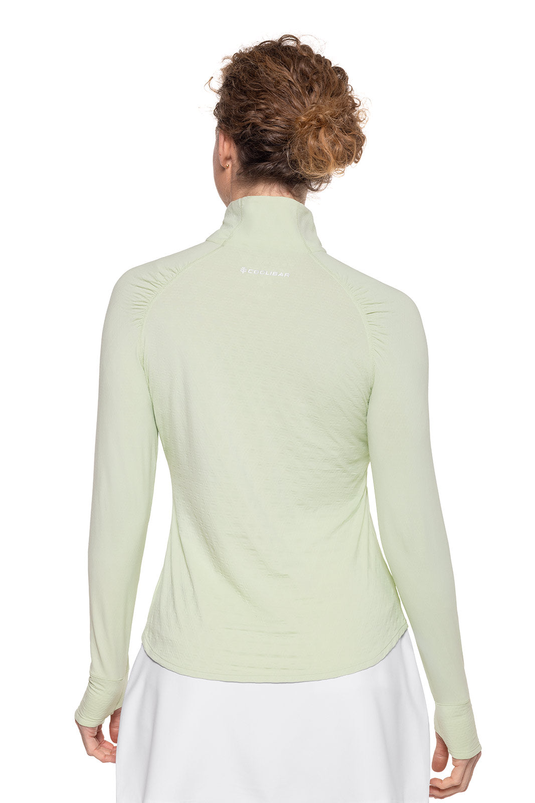 Women's Arabella Quarter Zip | Seedling Diamond Jacquard