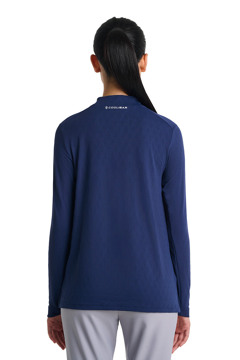 Women's Arabella Golf Quarter-Zip | Navy Diamond Jacquard