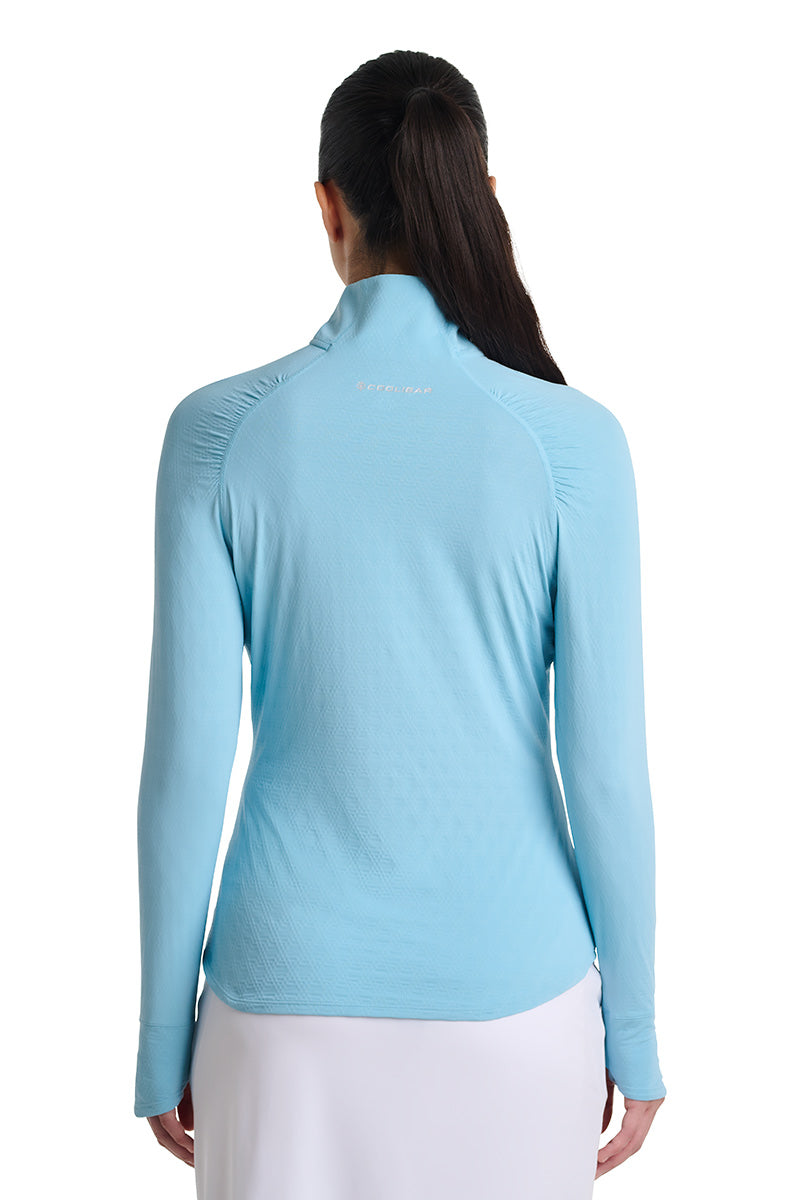 Women's Arabella Quarter Zip | Arctic Blue Diamond Jacquard