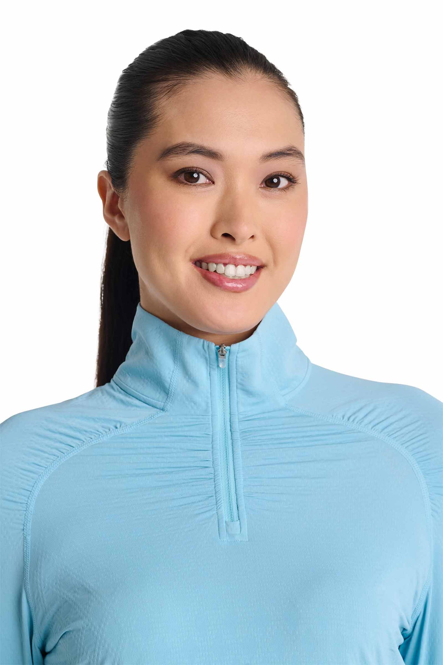 Women's Arabella Quarter Zip | Arctic Blue Diamond Jacquard