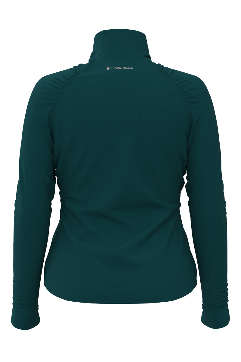 Women's Arabella Quarter Zip | Transformative Teal Diamond Jacquard Diamond Jacquard